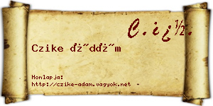 Czike Ádám névjegykártya